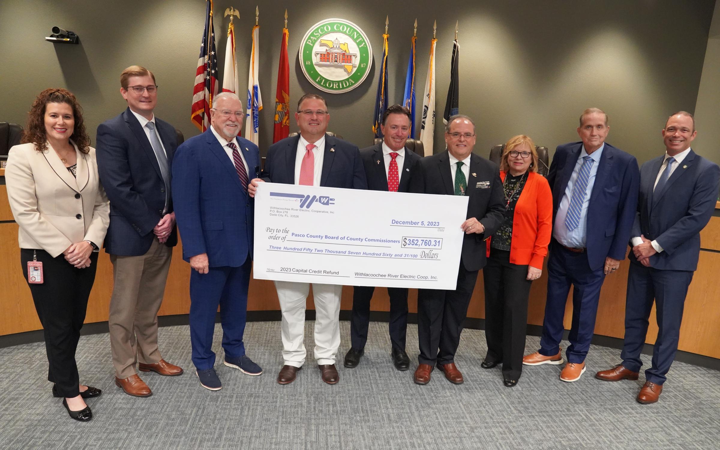 capital-credits-refund-check-presentation-for-pasco-county-board-of