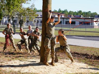 WREC Donates Utility Poles to Lecanto High School's JROTC