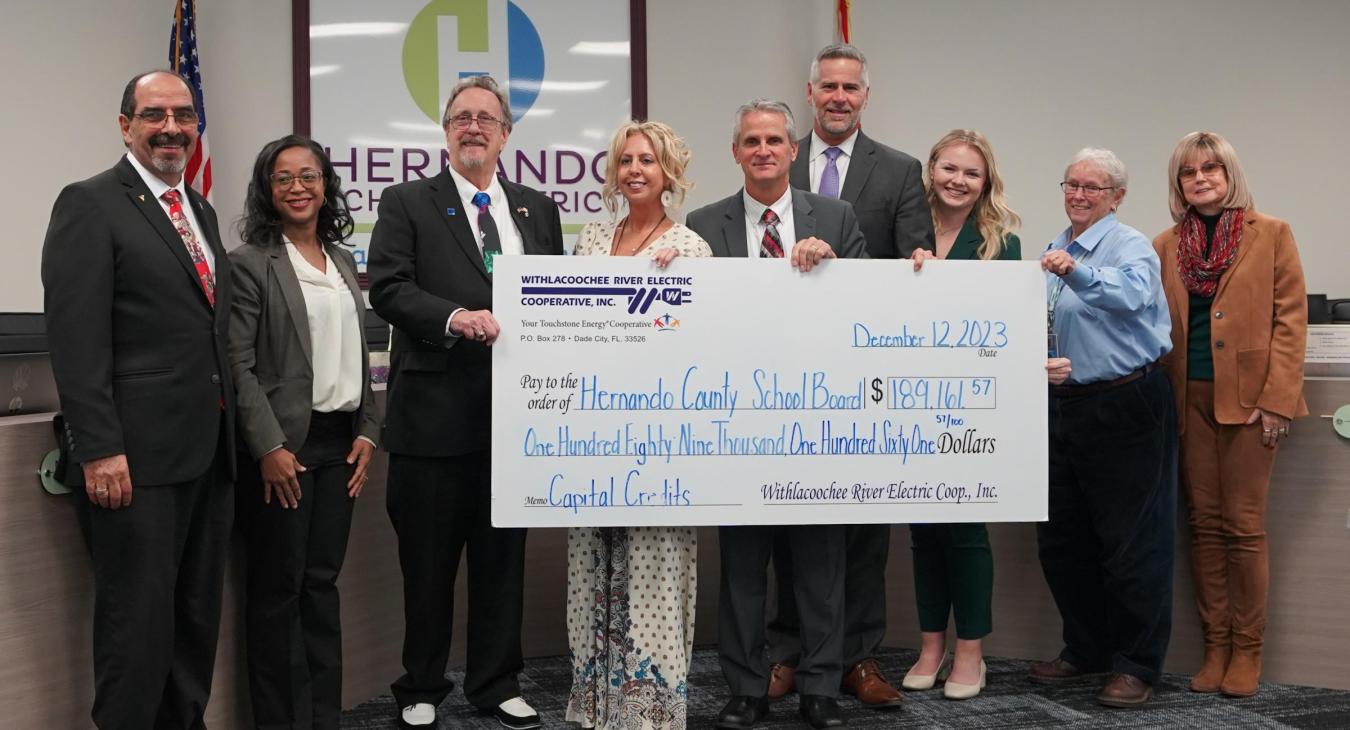 Capital Credits Refund Check Presentation For Hernando County School Board