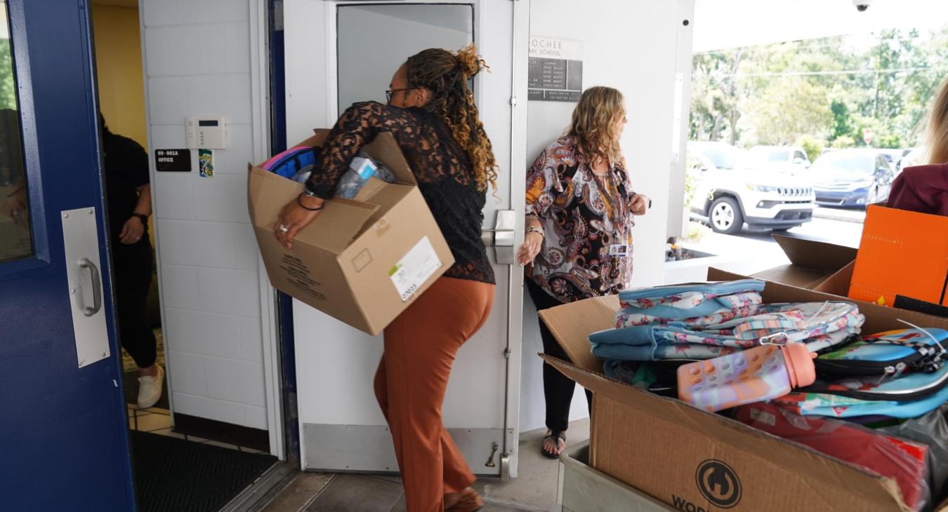 WREC Delivers School Supplies to Lacoochee Elementary School
