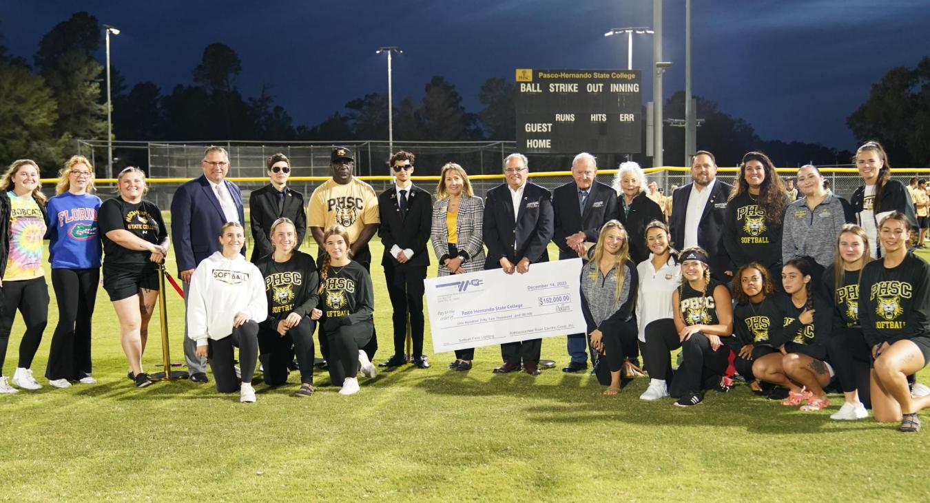 WREC Makes Donation To PHSC To Provide Lighting To Its West Campus Softball Field