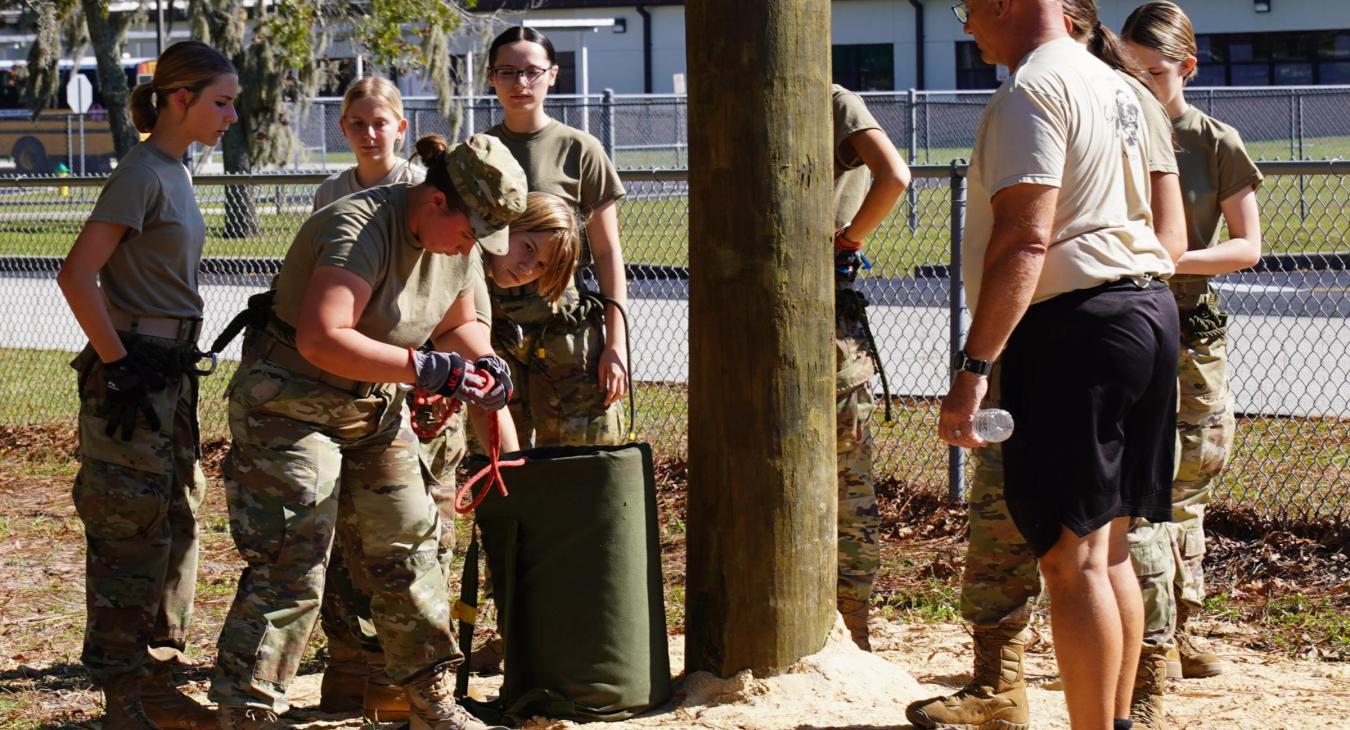 WREC Donates Utility Poles to Lecanto High School's JROTC