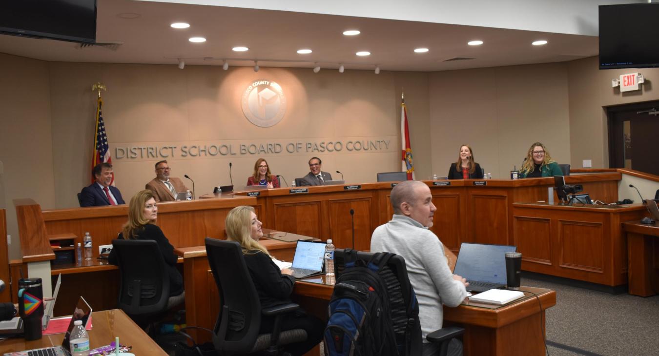 WREC Presents Pasco County School Board their Capital Credits check for $242,927.41