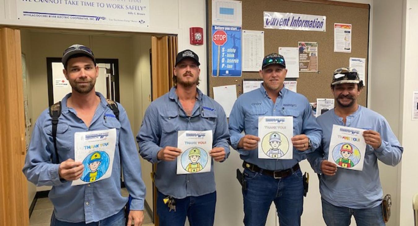 Heartfelt Linemen Appreciation Artwork Brightens Crystal River Office